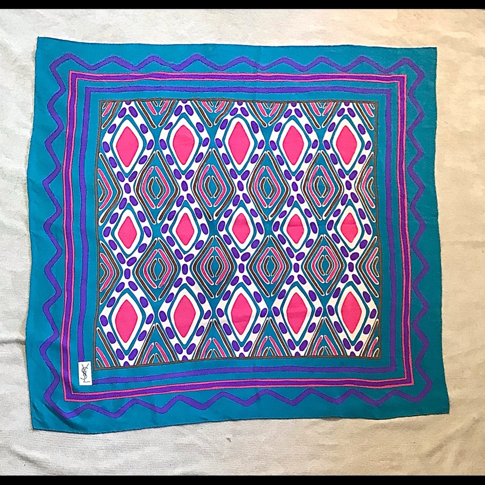 Vintage YSL Yves Saint Laurent silk scarf.